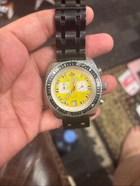 Yellow vintage sea dragon Chronograph Watch